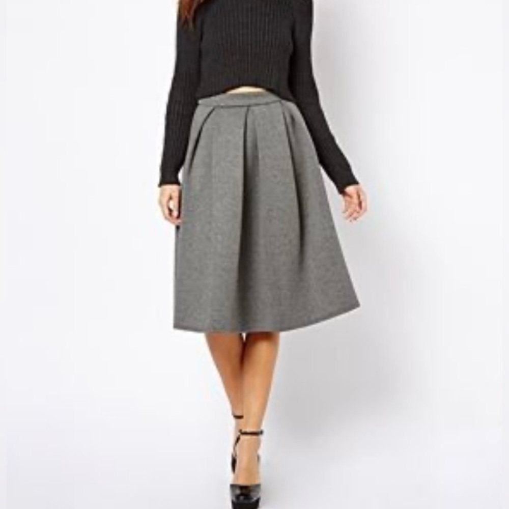 Gray A-line Skirt